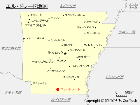 アーカンソー州におけるエル・ドレード地図