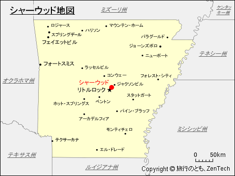 アーカンソー州におけるシャーウッド地図