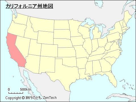 アメリカ合衆国カリフォルニア州地図