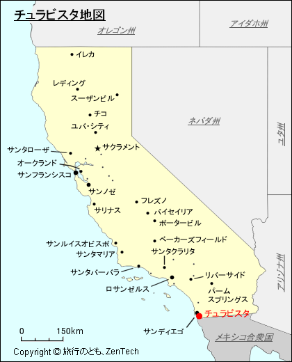 カリフォルニア州チュラビスタ地図