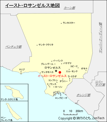 イースト・ロサンゼルス地図