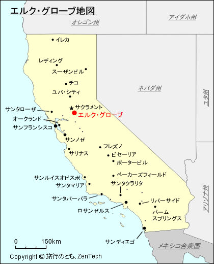 カリフォルニア州エルク・グローブ地図