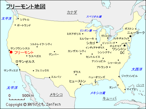 フリーモント地図