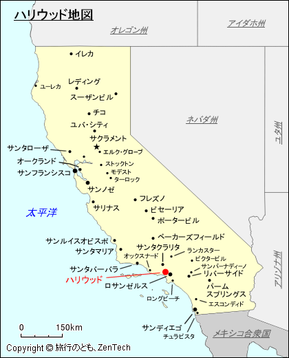 カリフォルニア州ハリウッド地図