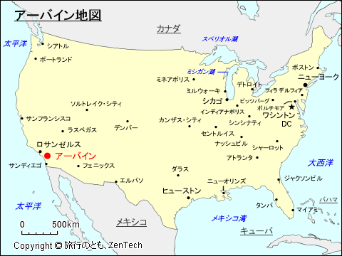 アーバイン地図