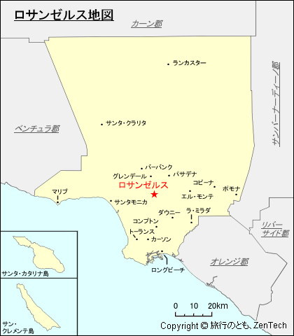 ロサンゼルス郡ロサンゼルス地図