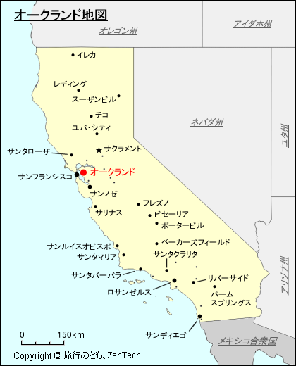 カリフォルニア州オークランド地図