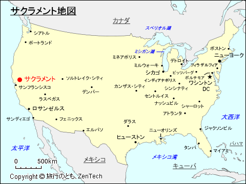 サクラメント地図