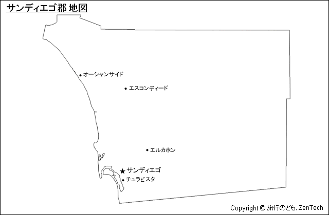 サンディエゴ郡地図