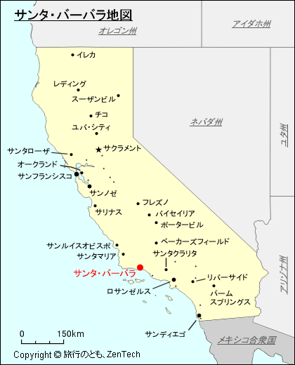 カリフォルニア州サンタ・バーバラ地図