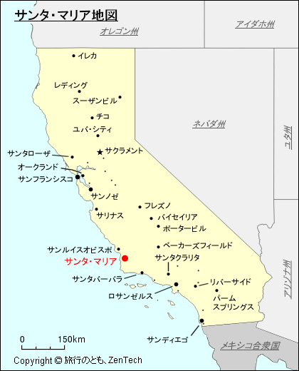 カリフォルニア州サンタ・マリア地図