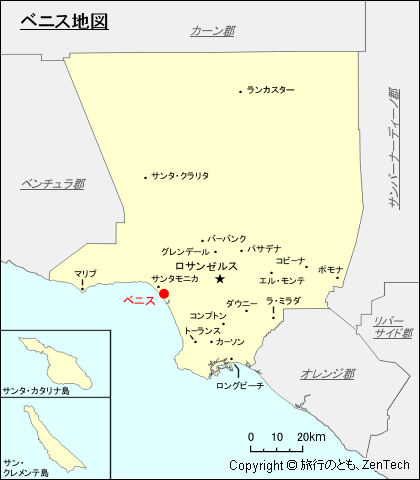 ロサンゼルス郡ベニス地図