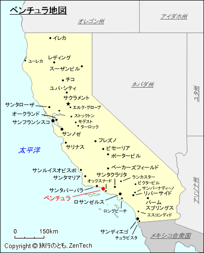 カリフォルニア州ベンチュラ地図