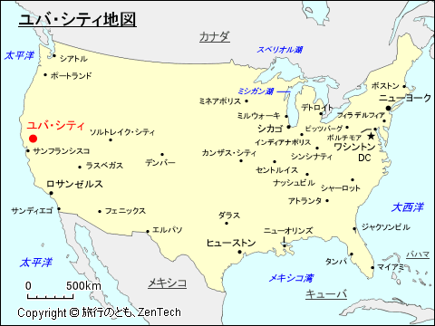 ユバ・シティ地図