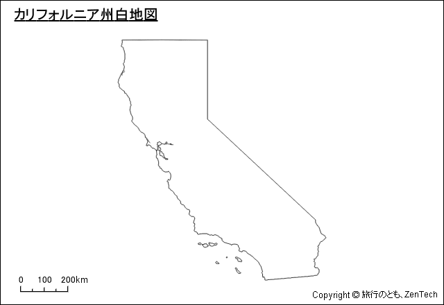 カリフォルニア州白地図