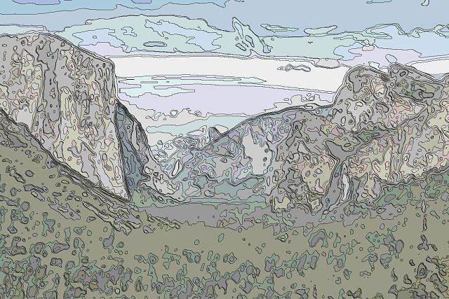 トンネルビューから眺めたヨセミテ渓谷