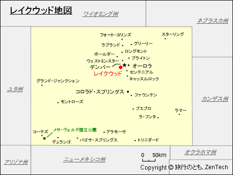 コロラド州レイクウッド地図