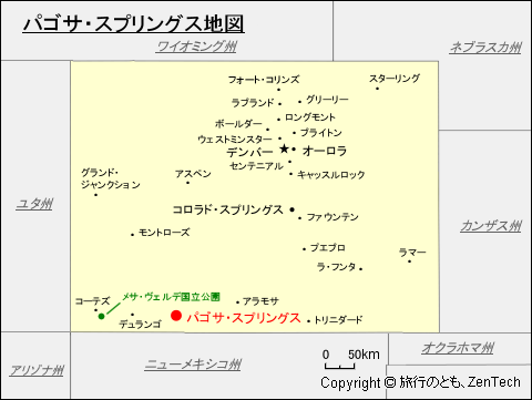 パゴサ・スプリングス地図