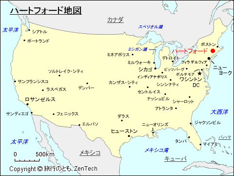 ハートフォード地図