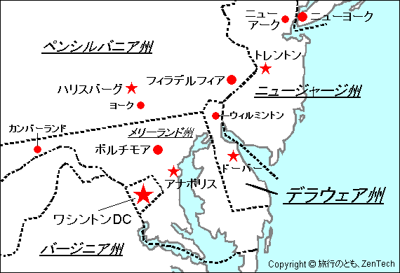 デラウェア州 地図