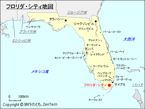 フロリダ州フロリダ・シティ地図