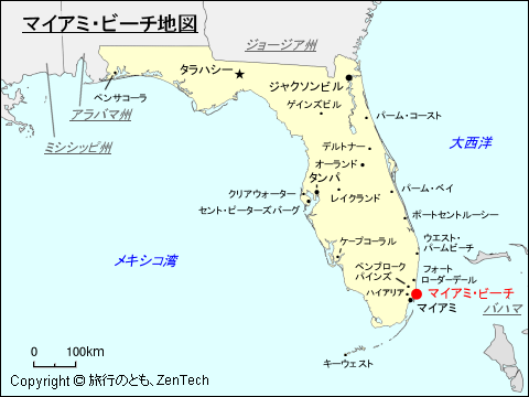 マイアミ・ビーチ地図