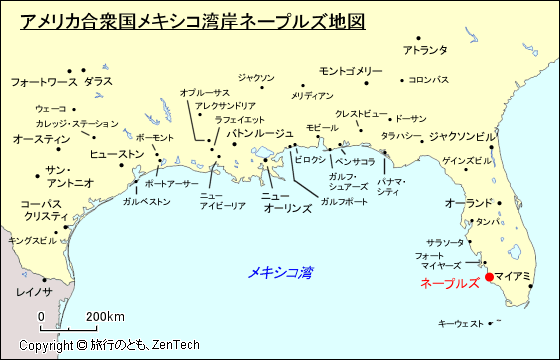 アメリカ合衆国メキシコ湾岸ネープルズ地図