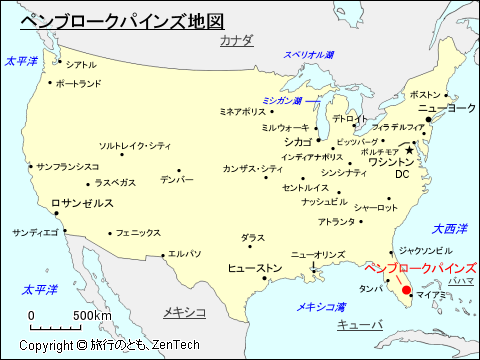 ペンブロークパインズ地図