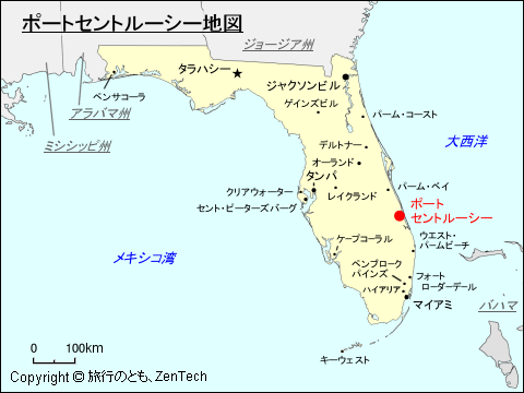 フロリダ州ポートセントルーシー地図