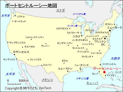 ポートセントルーシー地図