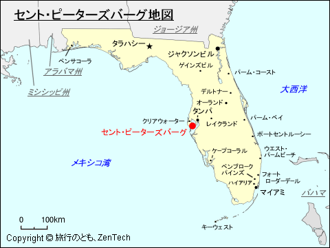 セント・ピーターズバーグ地図