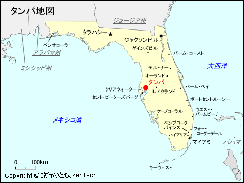 フロリダ州タンパ地図