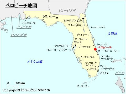 フロリダ州ベロビーチ地図