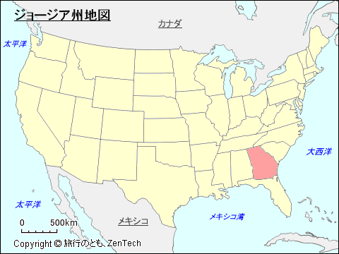 アメリカ合衆国ジョージア州地図
