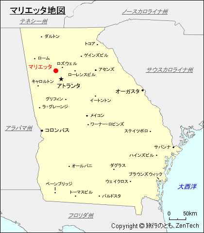 ジョージア州マリエッタ地図