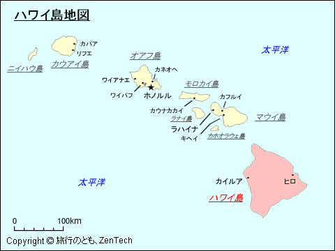 ハワイ島地図