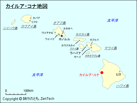 カイルア・コナ地図