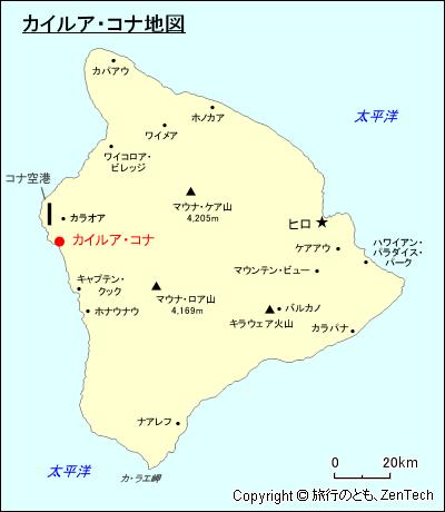 カイルア・コナ地図