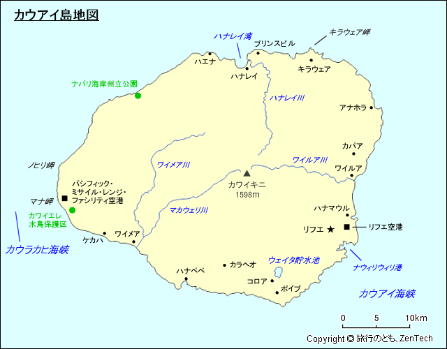 カウアイ島地図