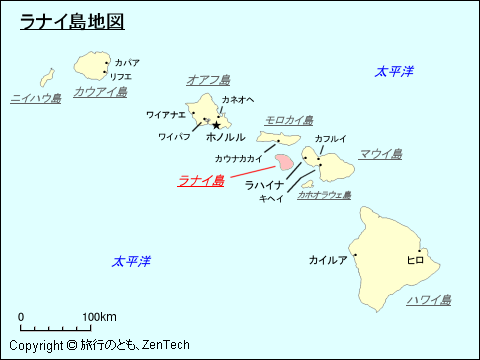 ラナイ島地図