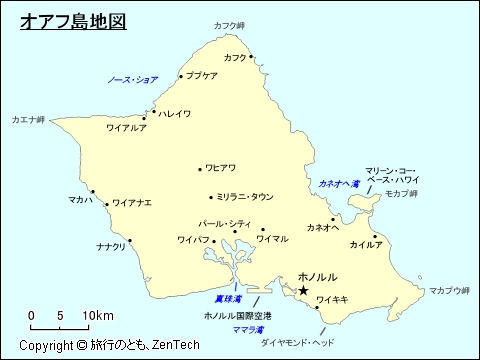 オアフ島地図