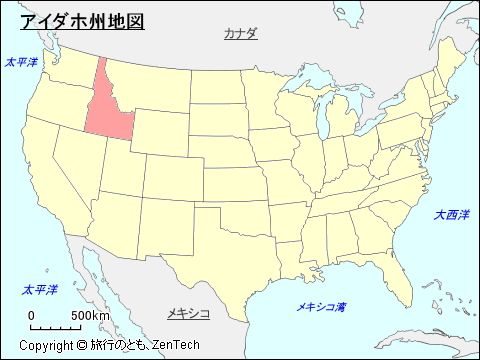 アメリカ合衆国アイダホ州地図