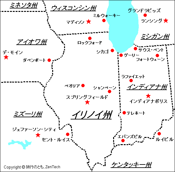 イリノイ州 地図
