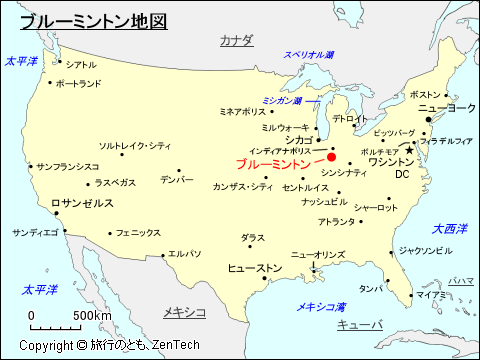 ブルーミントン地図