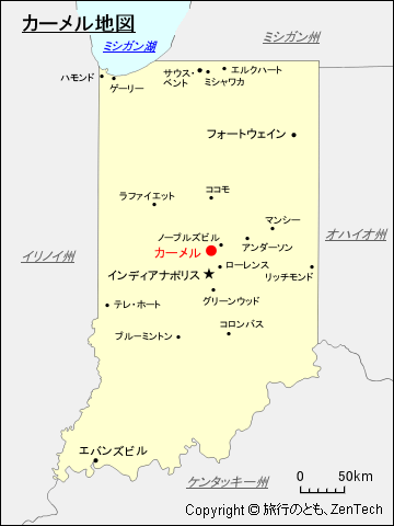 インディアナ州カーメル地図