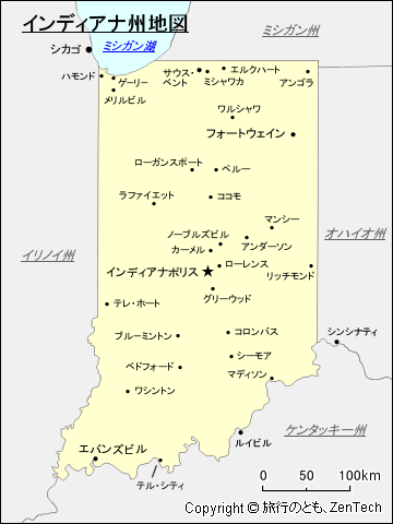 インディアナ州地図