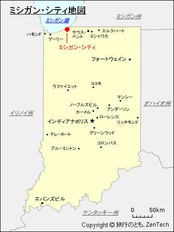 ミシガン・シティ地図