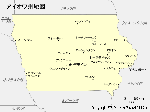 アイオワ州地図