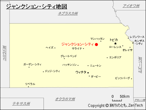 カンザス州ジャンクションシティ地図