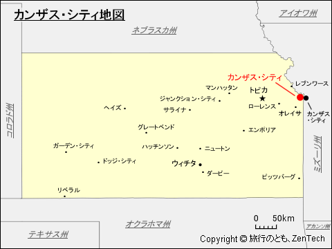 カンザス州カンザスシティ地図